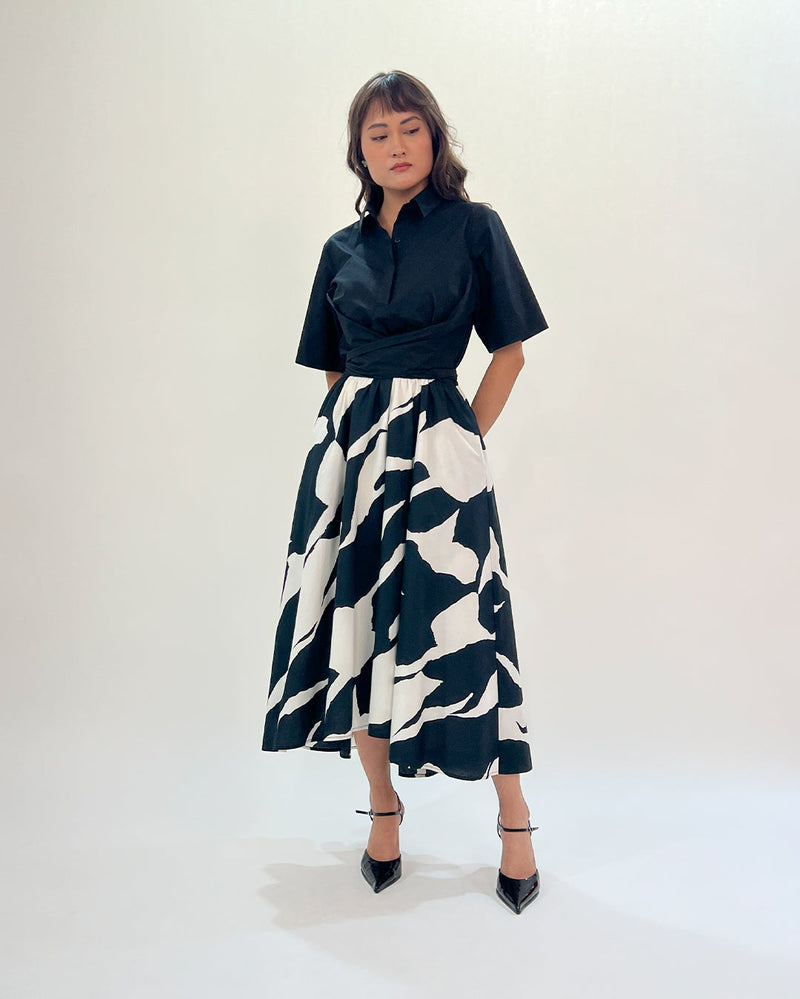 Stream Omi dress 100% cotton by Leh Studios in black color for women Worldwide
