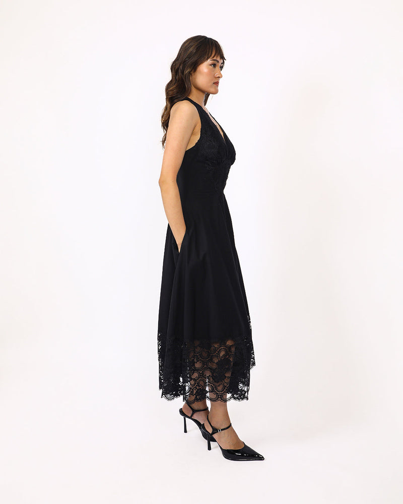 Jia Dress 100% cotton by Leh Studios in black color for women Worldwide