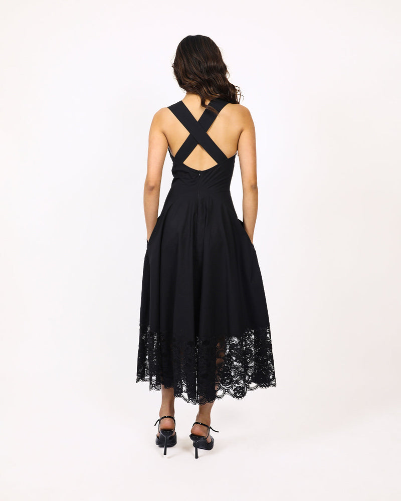 Jia Dress 100% cotton by Leh Studios in black color for women Worldwide