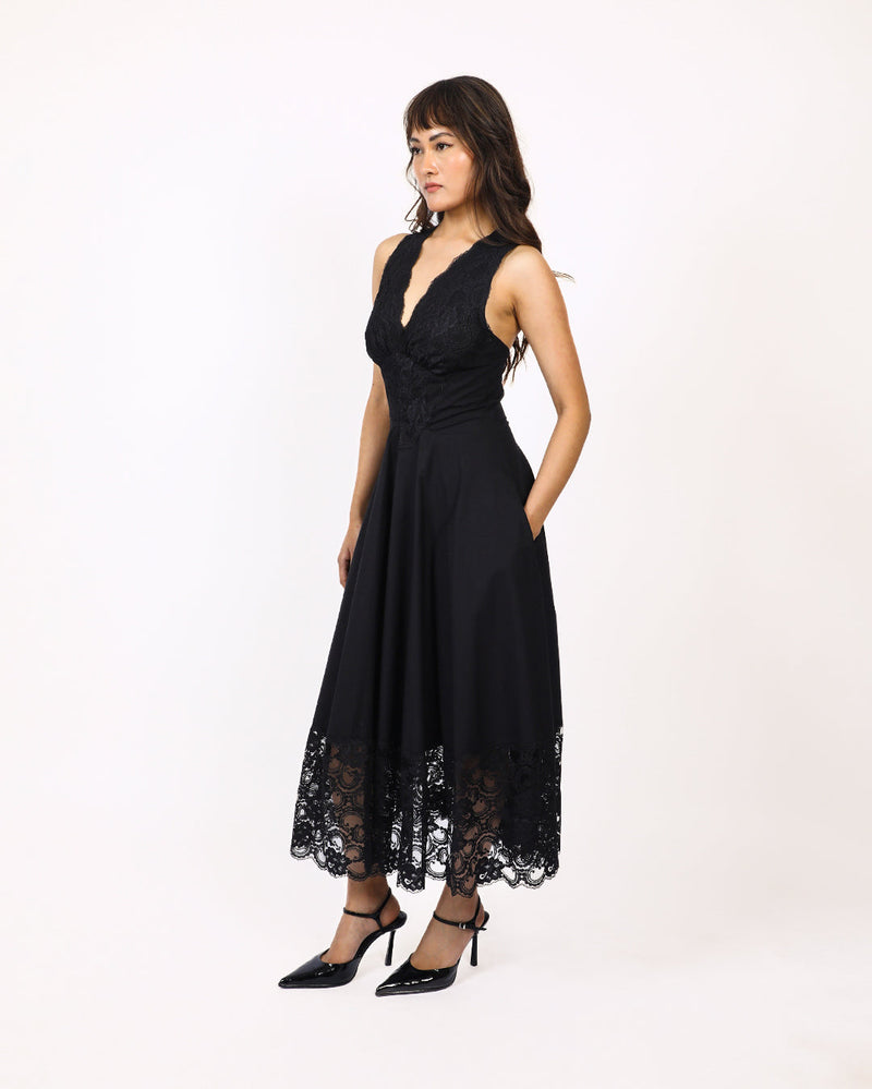 Jia Dress 100% cotton by Leh Studios in black color for women Worldwide