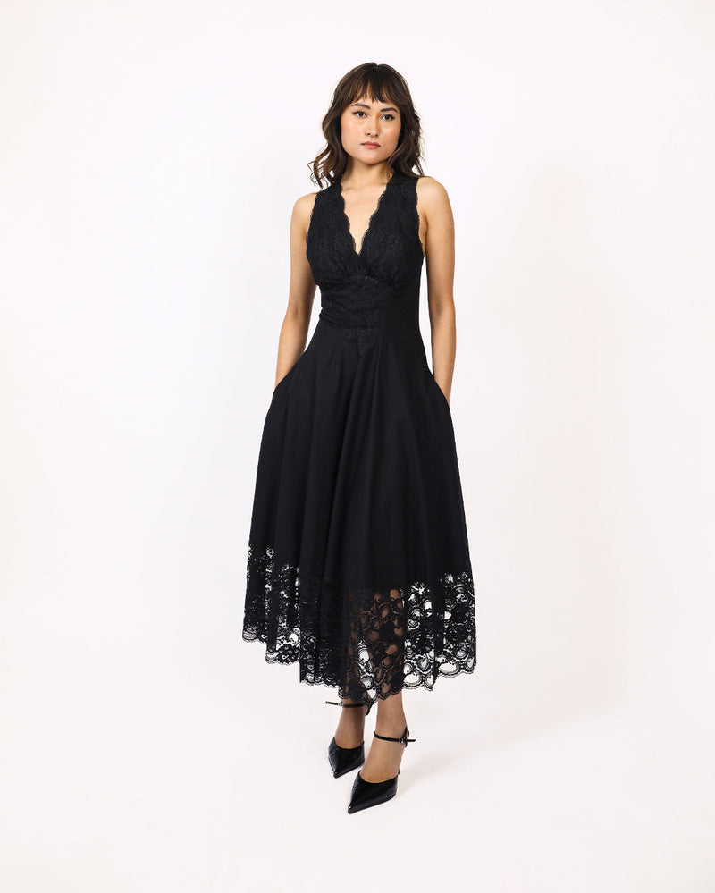 Jia Dress 100% cotton by Leh Studios in black color for women Worldwide
