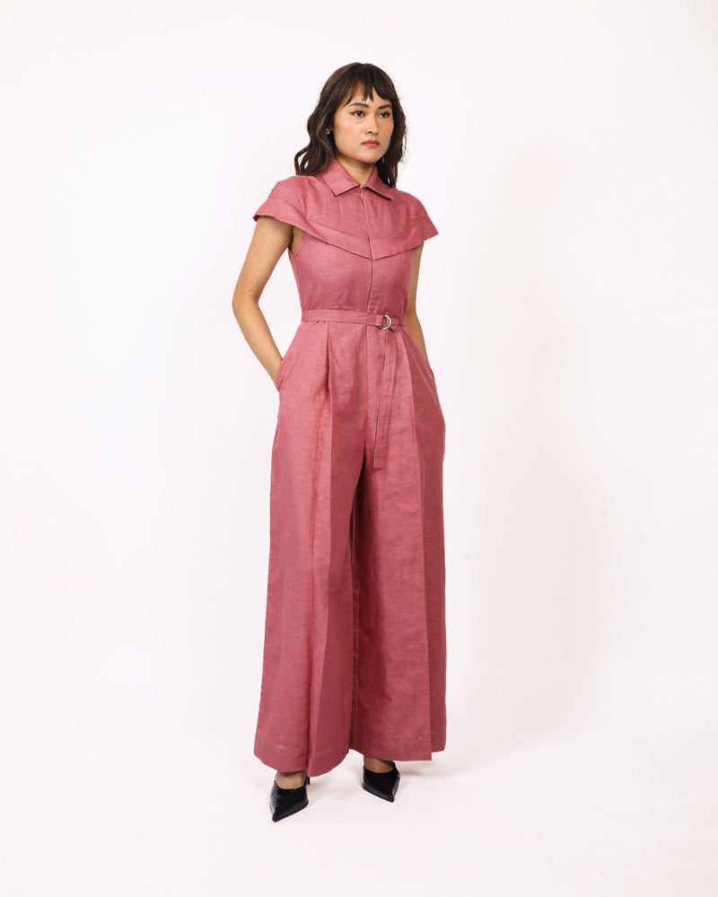 Sophie cape jumpsuit 100% cotton by Leh Studios for women Worldwide