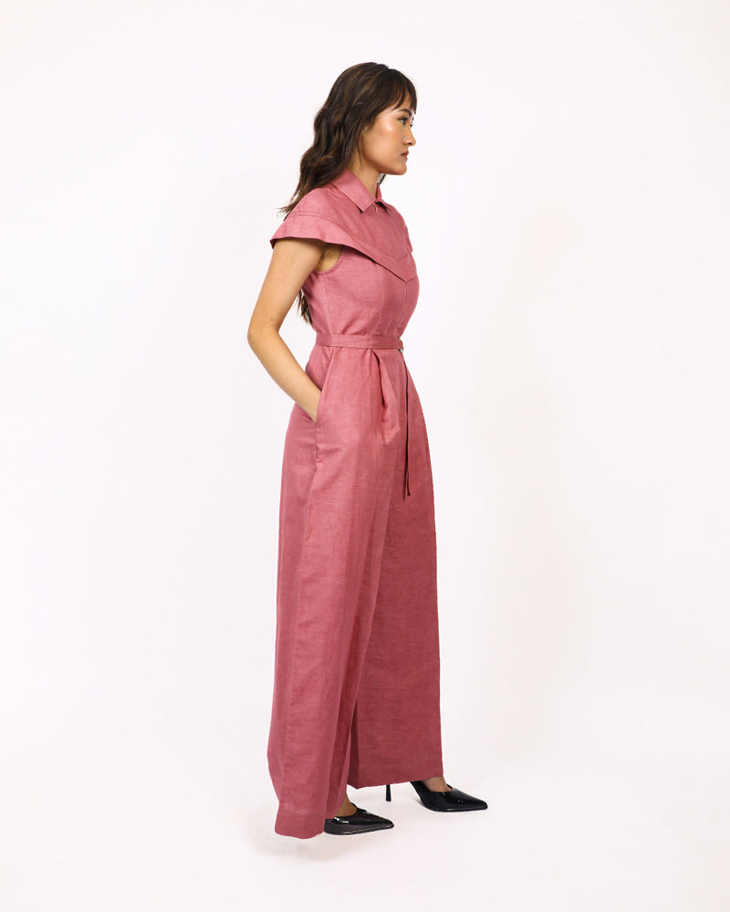 Sophie cape jumpsuit 100% cotton by Leh Studios for women Worldwide