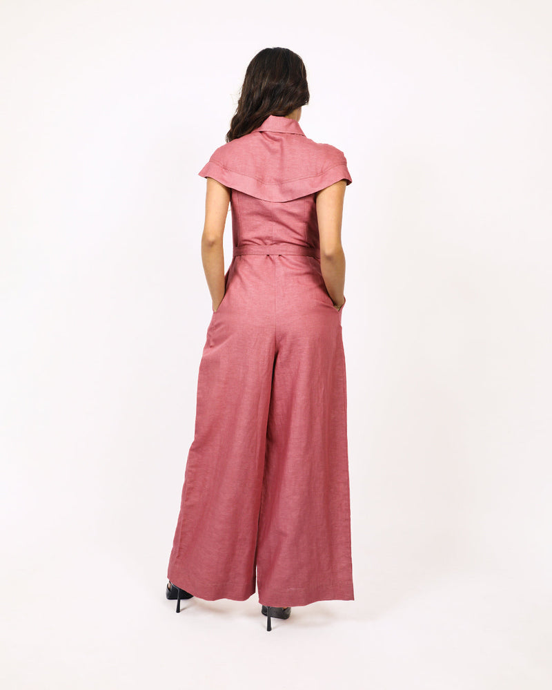 Sophie cape jumpsuit 100% cotton by Leh Studios for women Worldwide