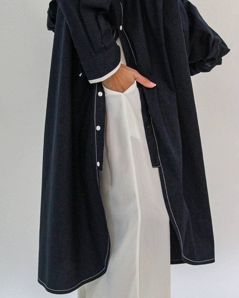 Line shirt dress-Raven 100% cotton by Leh Studios for women Worldwide