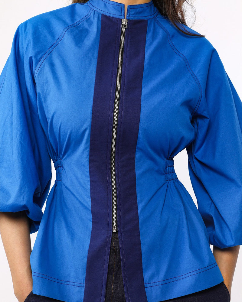 Lana Top-E.Blue & Navy 100% cotton by Leh Studios in navy color for women Worldwide