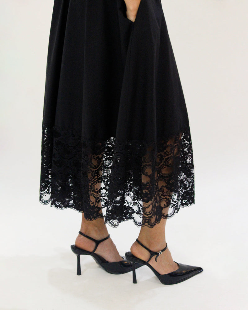 Jia Dress 100% cotton by Leh Studios in black color for women Worldwide