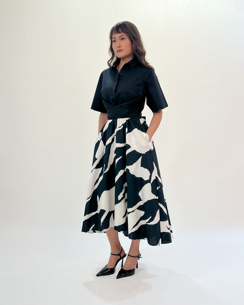 Stream Omi dress 100% cotton by Leh Studios in black color for women Worldwide