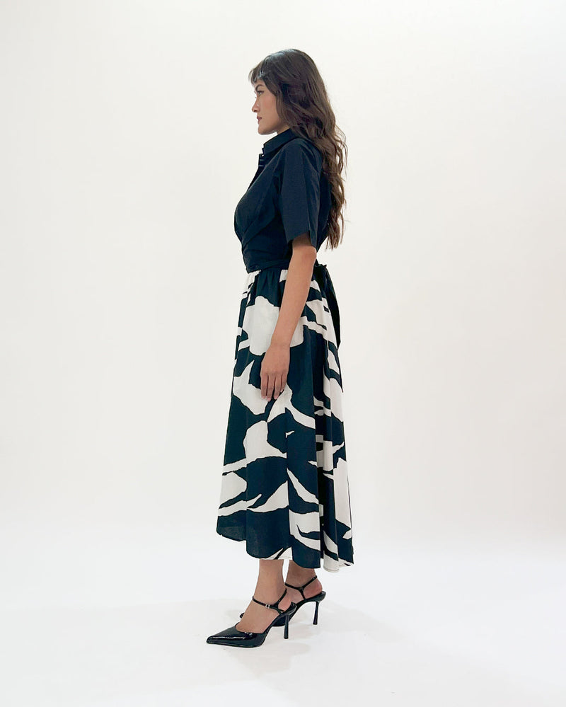 Stream Omi dress 100% cotton by Leh Studios in black color for women Worldwide