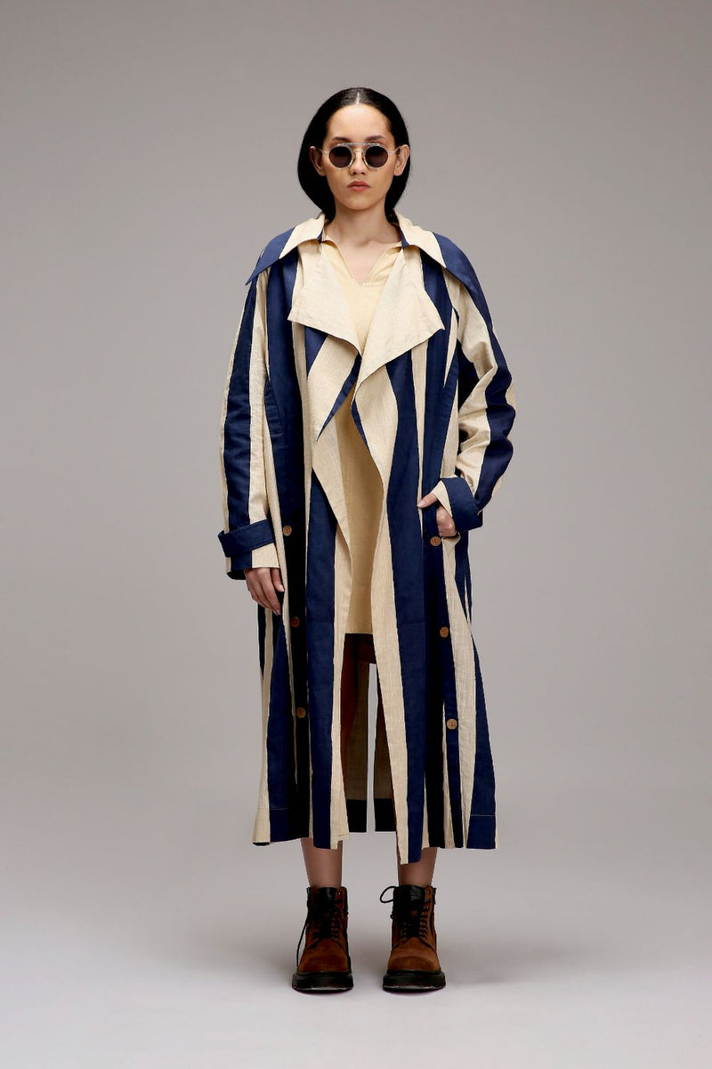Egg-Shell Jacket & A-Line Shift Dress Set (2 PCS) cotton by Mati in white color for women Worldwide
