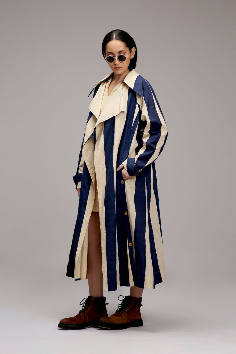 Egg-Shell Jacket & A-Line Shift Dress Set (2 PCS) cotton by Mati in white color for women Worldwide