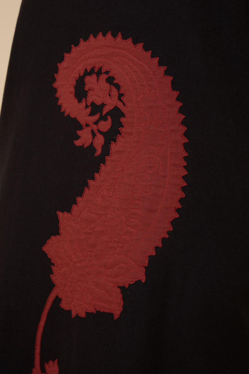 Ehan Black Hand Applique Dress cotton by The Summer House in black color for women Worldwide