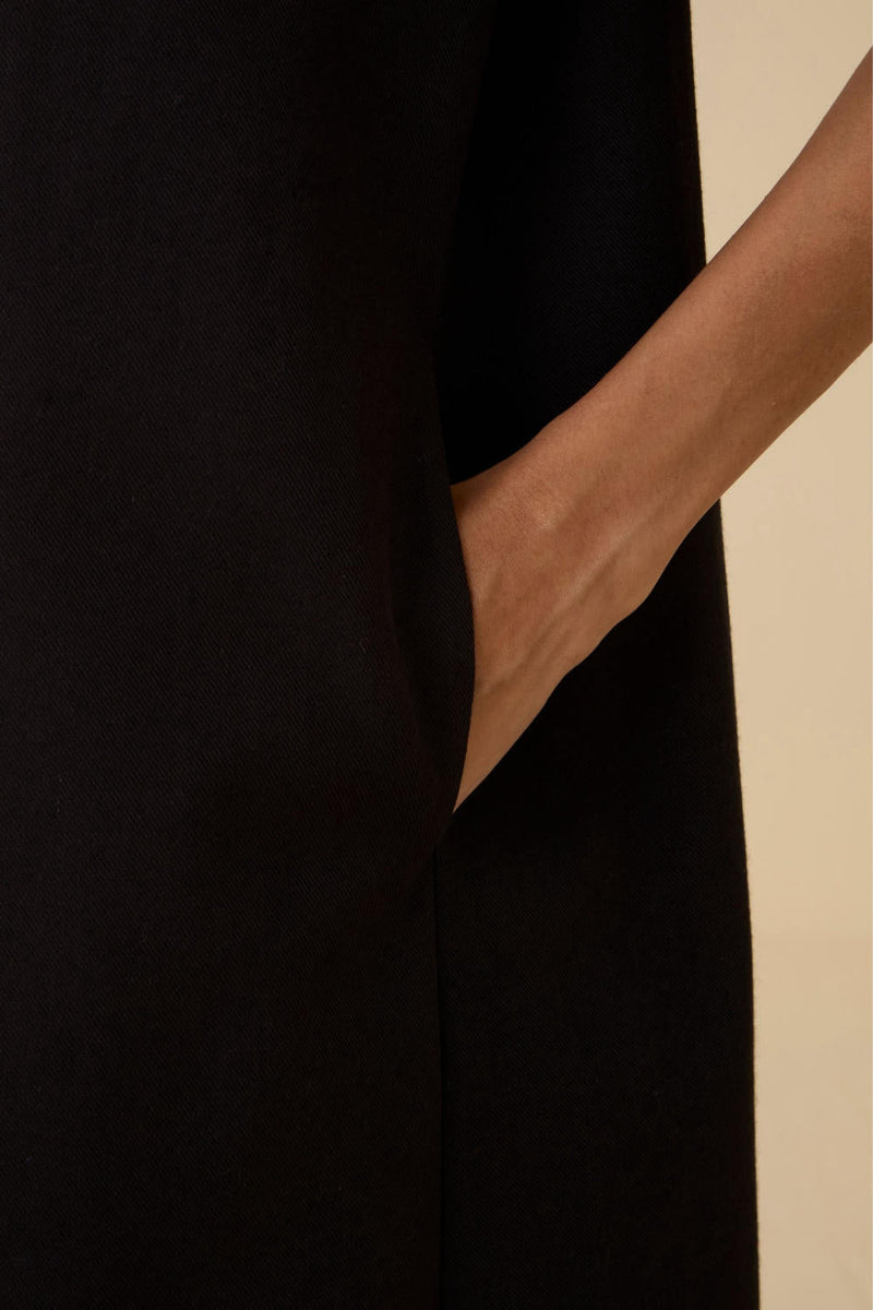 Ehan Black Hand Applique Dress cotton by The Summer House in black color for women Worldwide