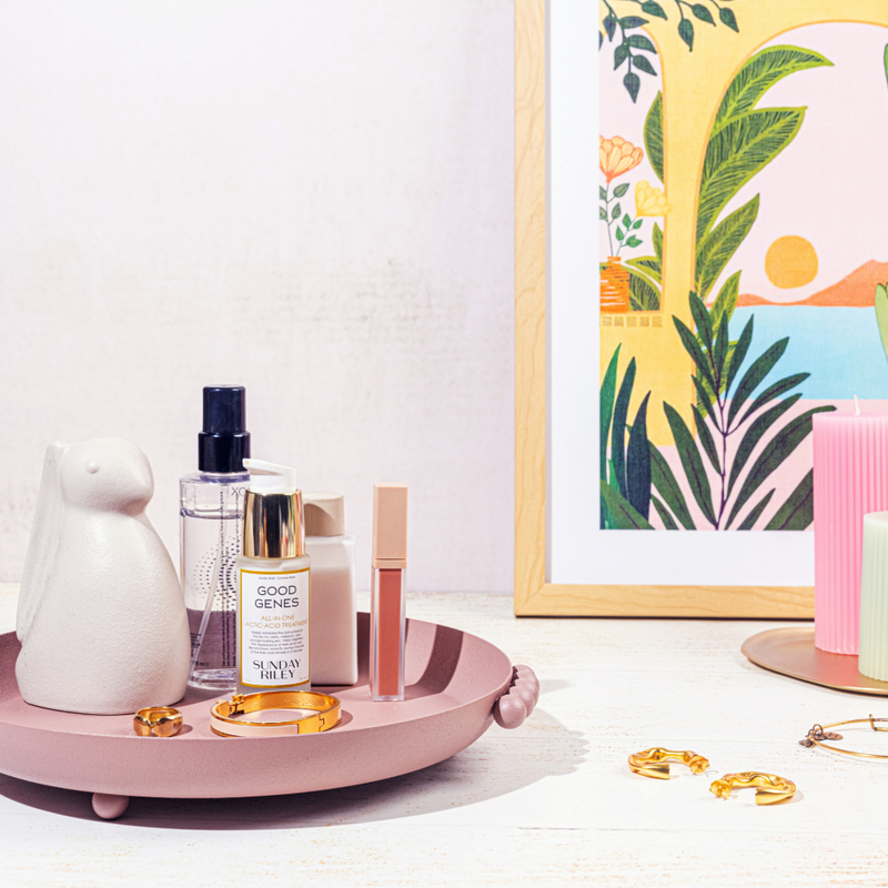 Elan Trinket Tray - Dusty Pink linen by Gado Living for Worldwide