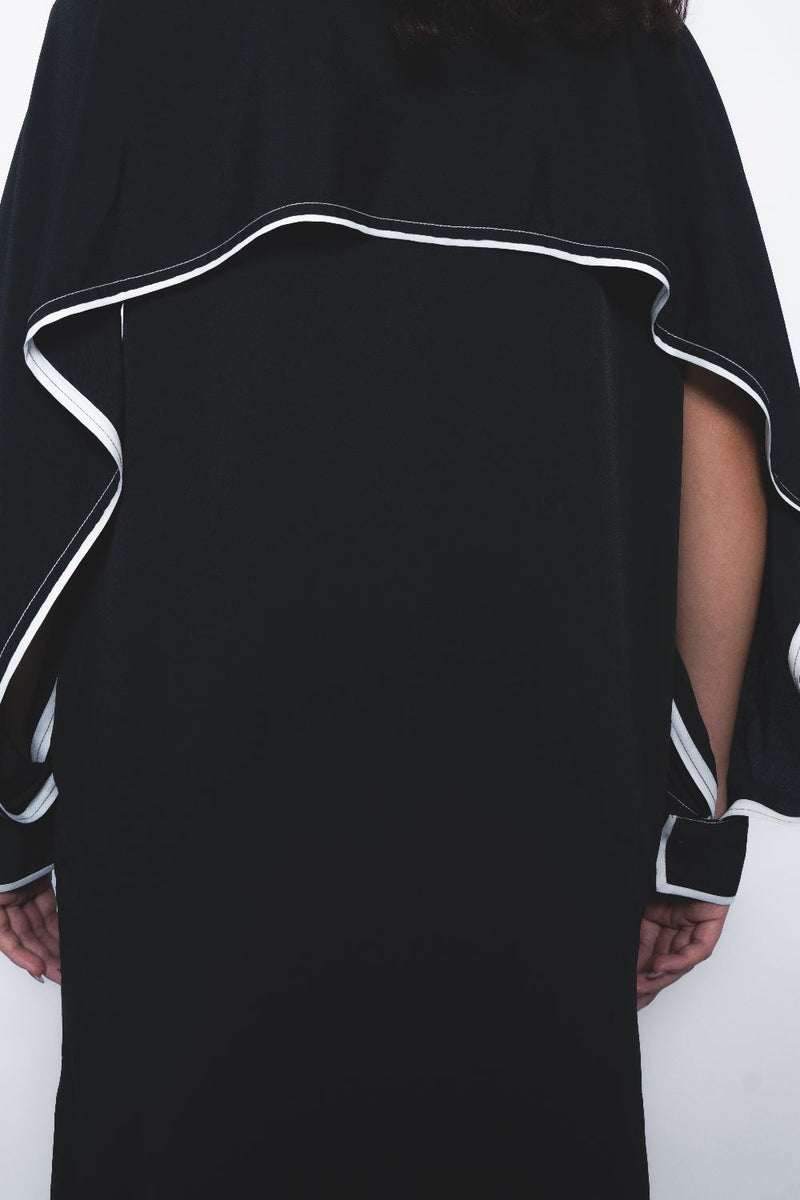 Elian Crepe Shirt Dress - Black and White mul by Leh Studios in multi color for women Worldwide