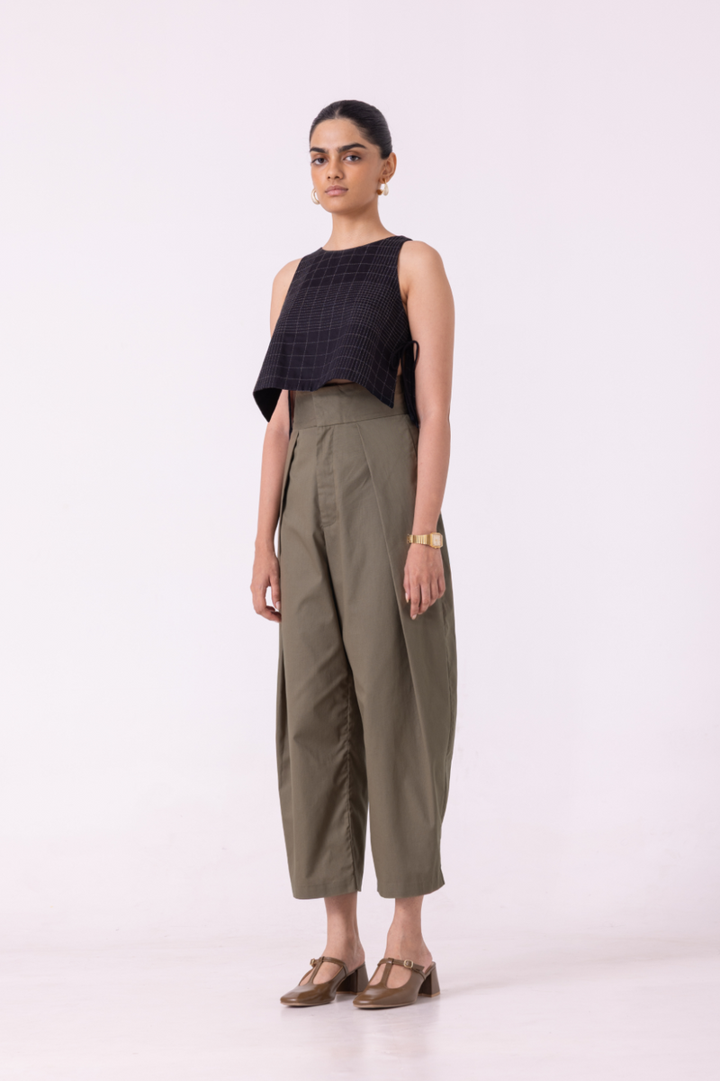 Elinor Olive Barrel Pants cotton by The Summer House for women Worldwide