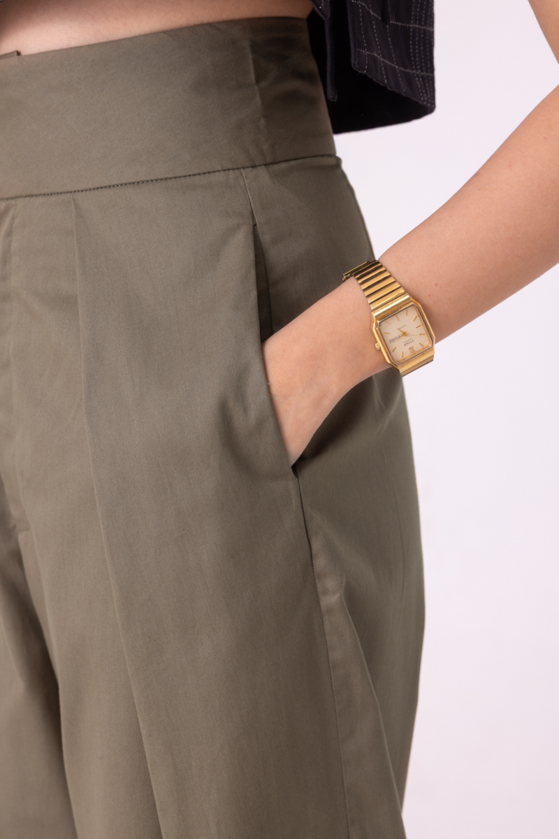 Elinor Olive Barrel Pants cotton by The Summer House for women Worldwide