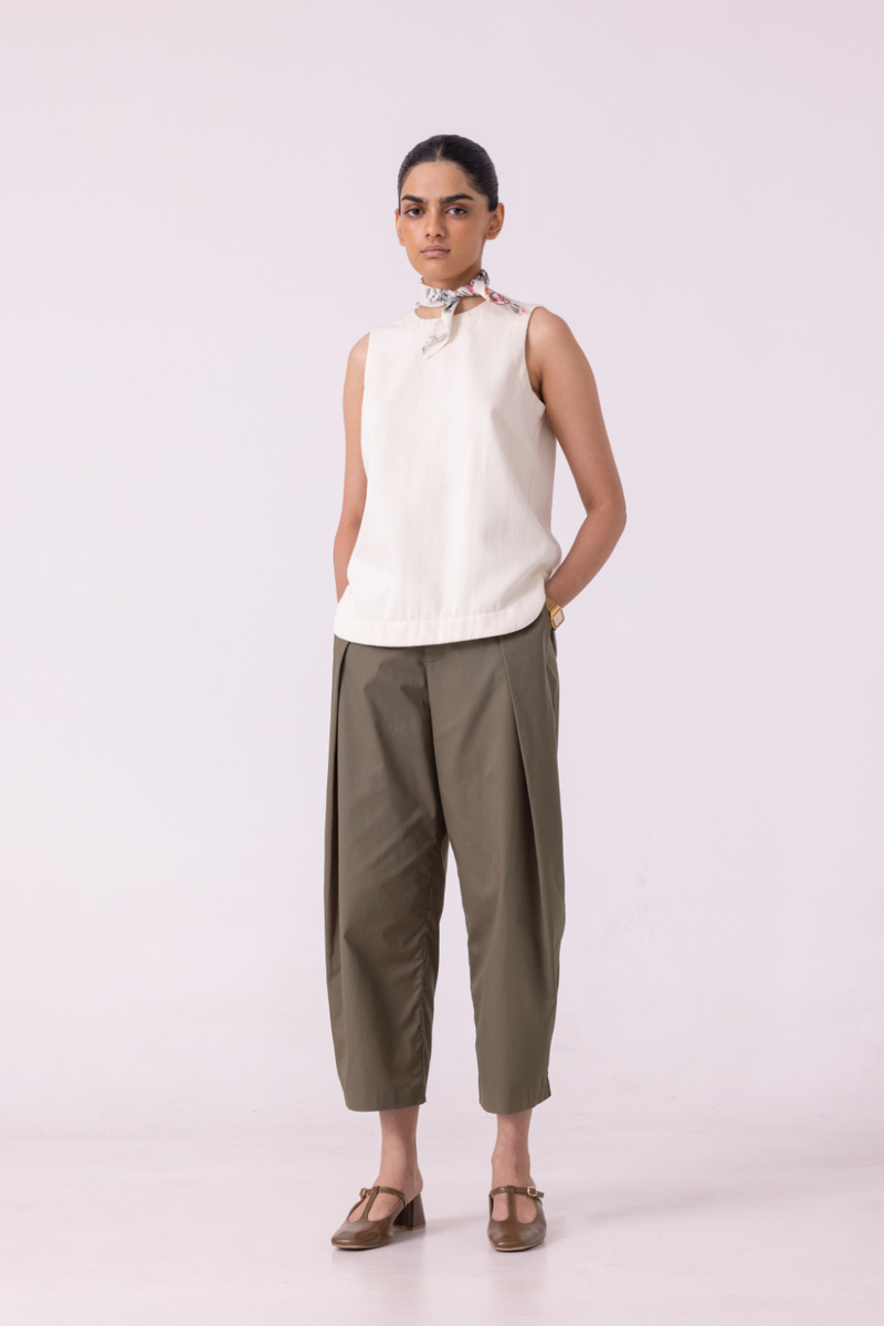 Elinor Olive Barrel Pants cotton by The Summer House for women Worldwide
