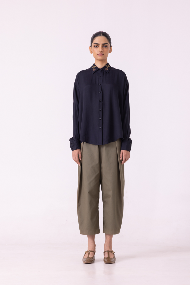 Elinor Olive Barrel Pants cotton by The Summer House for women Worldwide