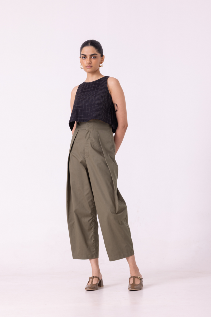Elinor Olive Barrel Pants cotton by The Summer House for women Worldwide