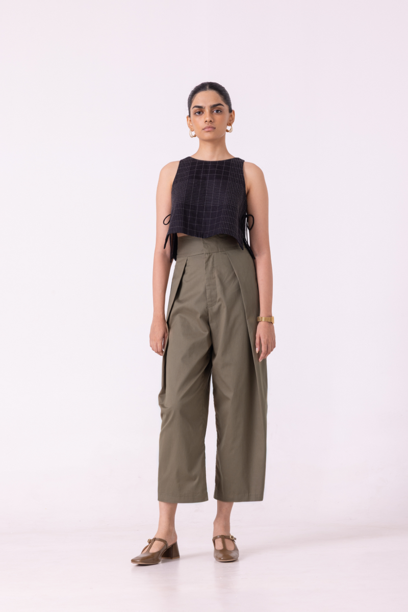 Elinor Olive Barrel Pants cotton by The Summer House for women Worldwide