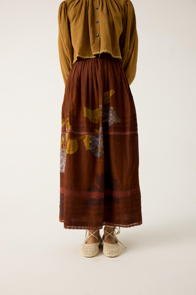 ELSA SET-KHAKI + FOLIAGE(ELSA TOP+EMILY SKIRT) cotton by CORD in multi for women Worldwide