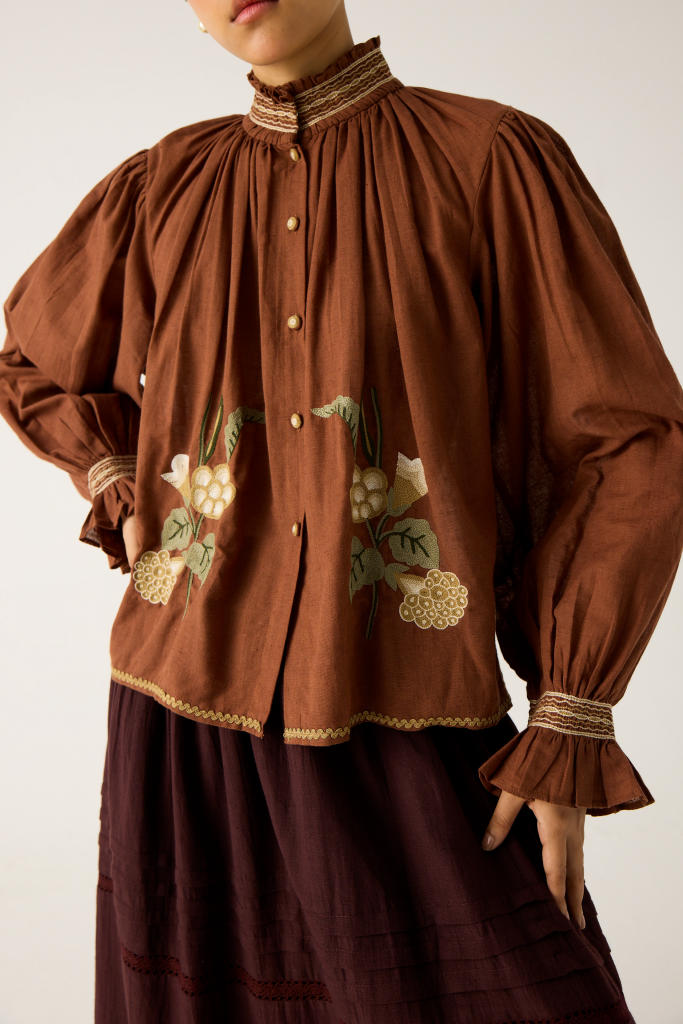 ELSA TOP -RUST cotton by CORD in multi for women Worldwide