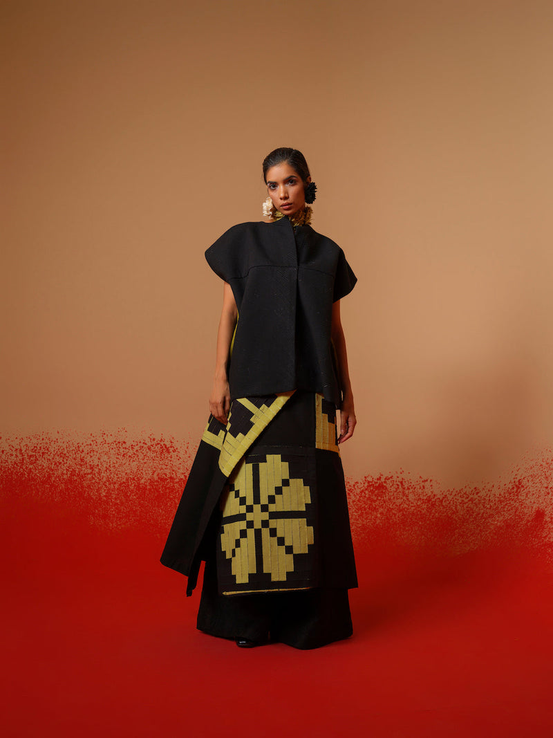 Ember Top-Black cotton matty tops and shirts by Stoique in black for women Worldwide