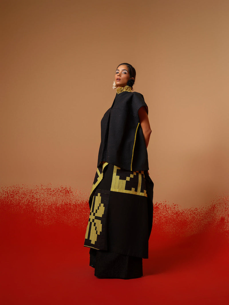Ember Top-Black cotton matty tops and shirts by Stoique in black for women Worldwide