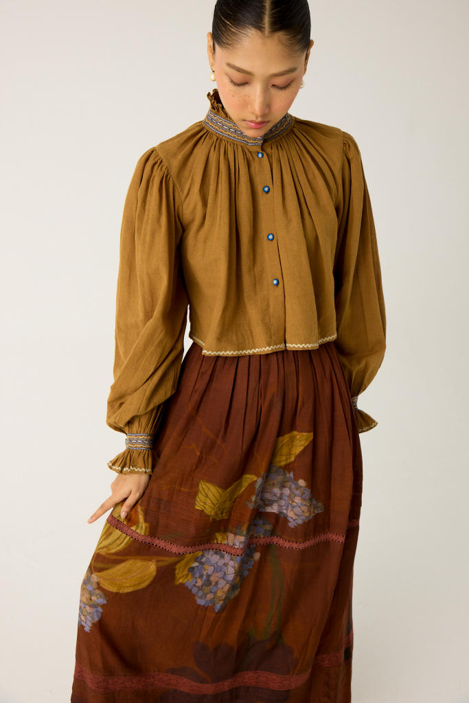EMILY SKIRT-FOLIAGE cotton by CORD in multi for women Worldwide