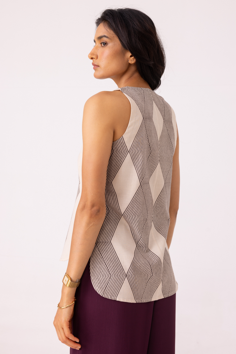 Emma Hand Printed Top cotton by The Summer House for women Worldwide