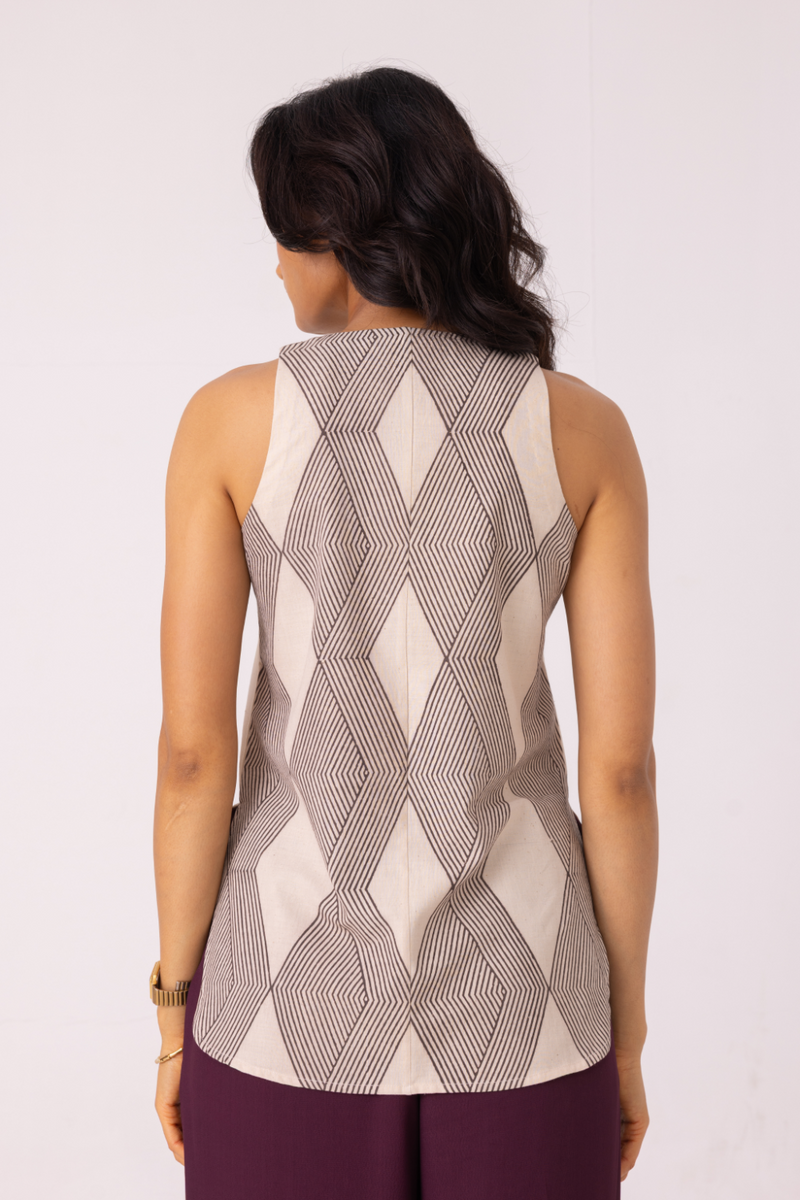 Emma Hand Printed Top cotton by The Summer House for women Worldwide