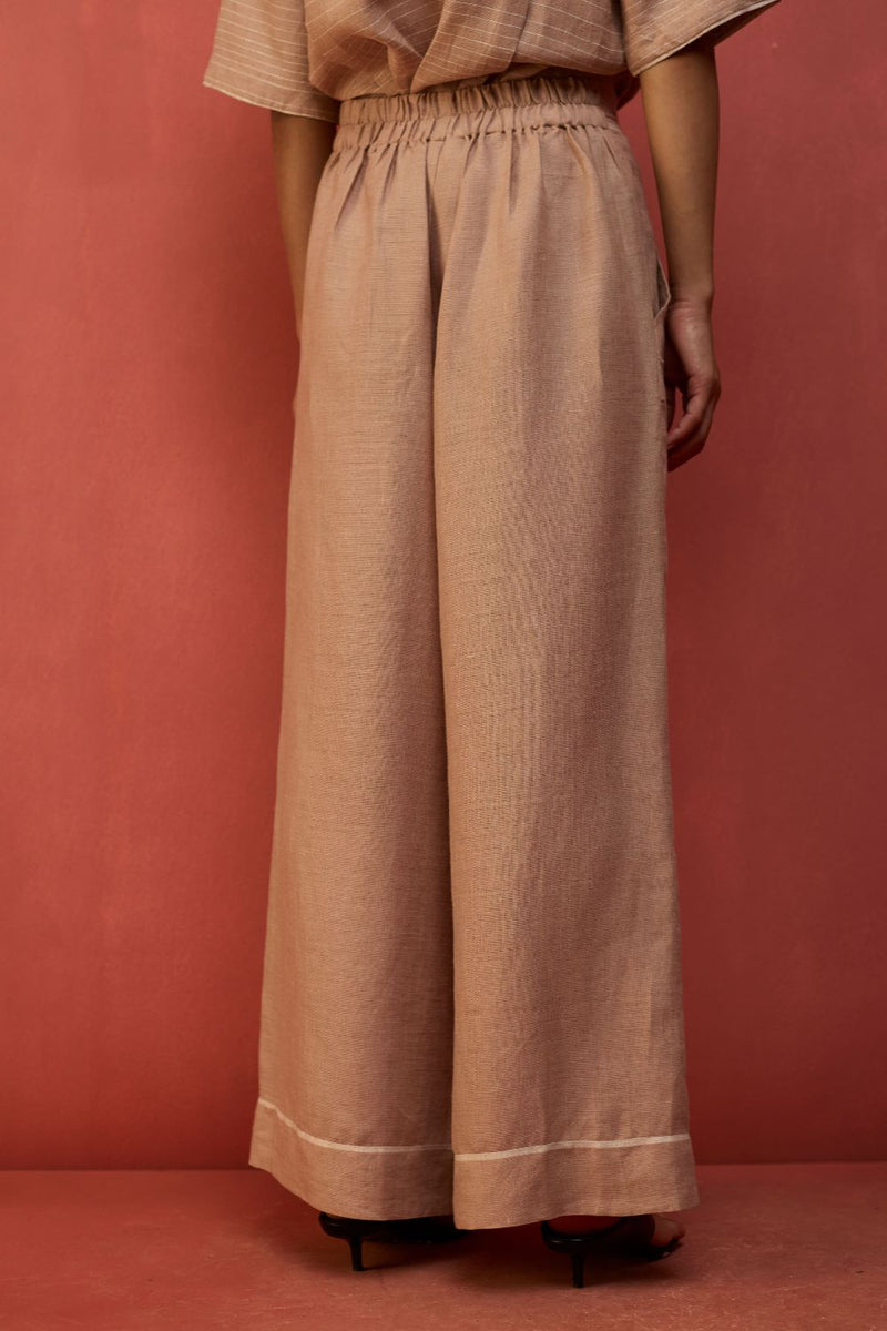 Emma Relaxed Fit Linen Pants - Dusty Rose by Manan for Worldwide