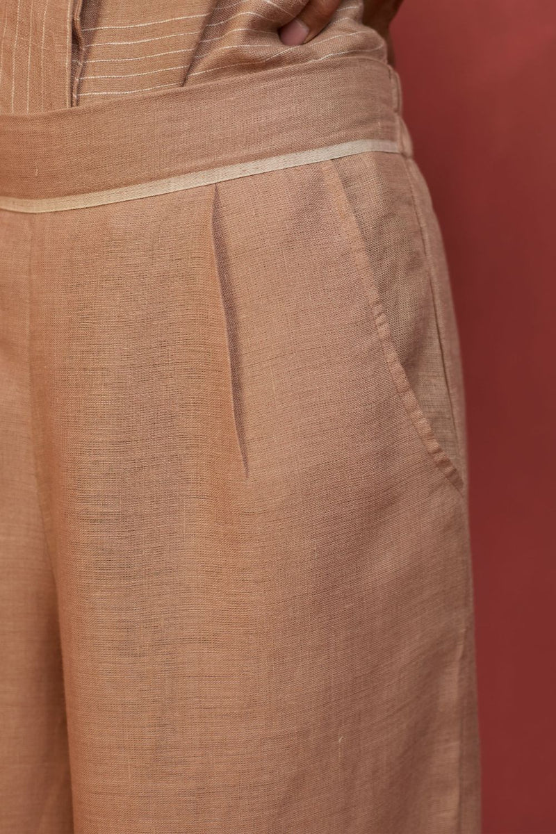 Emma Relaxed Fit Linen Pants - Dusty Rose by Manan for Worldwide