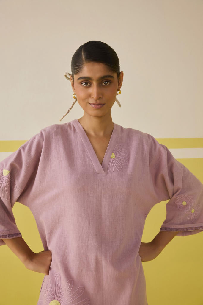 Endless Summer Kala Cotton Kurta Top cotton by SUI in pink color for women Worldwide