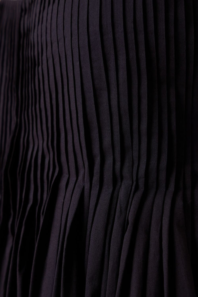 Erato Black Pleated Dress cotton by The Summer House in black color for women Worldwide