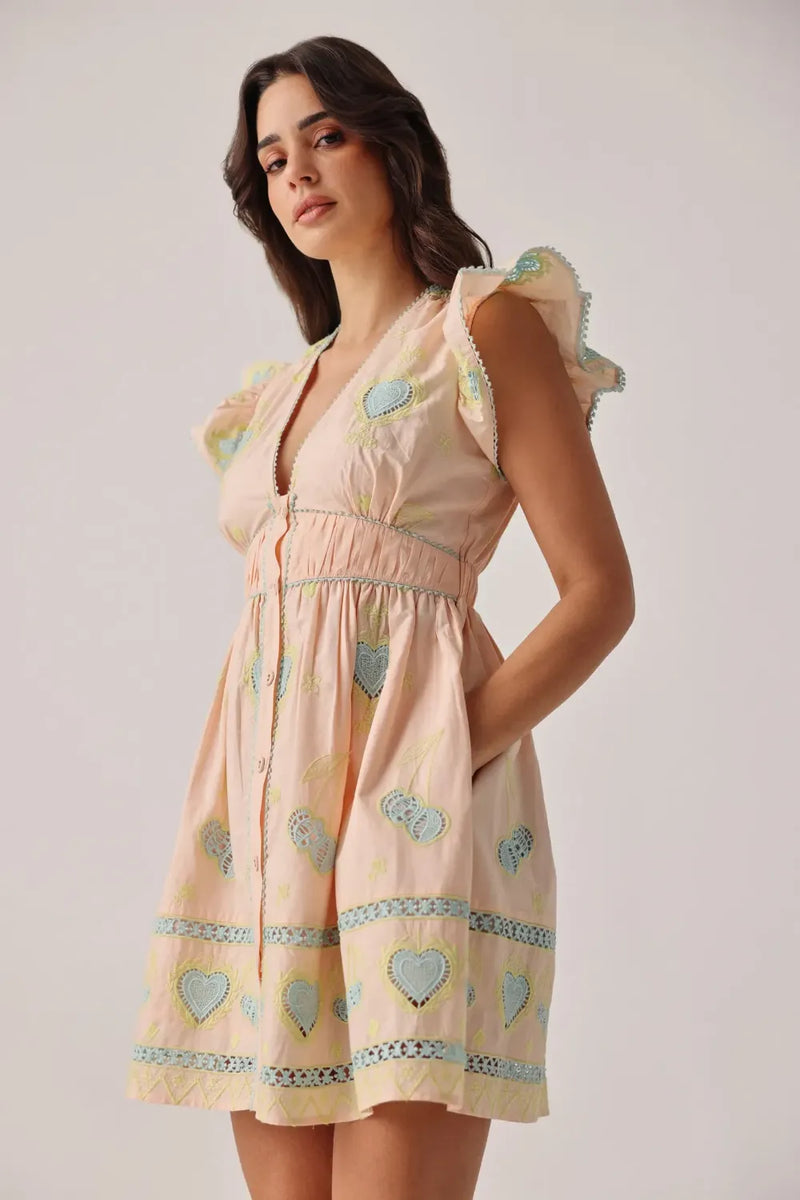 Estella Mini - Peach poplin by NOIB for women Worldwide