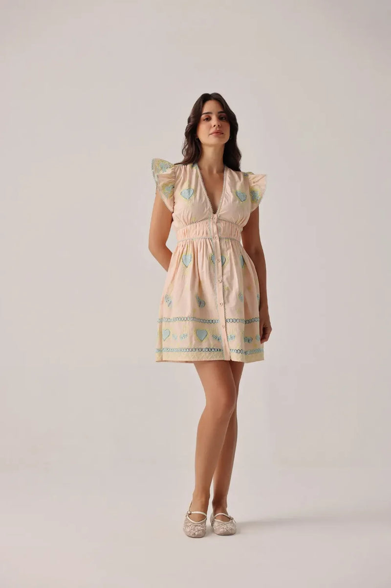 Estella Mini - Peach poplin by NOIB for women Worldwide