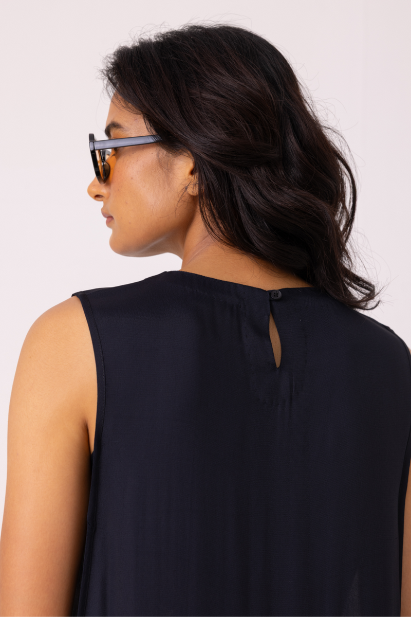 Esther Black Tunic satin by The Summer House in orange color for women Worldwide