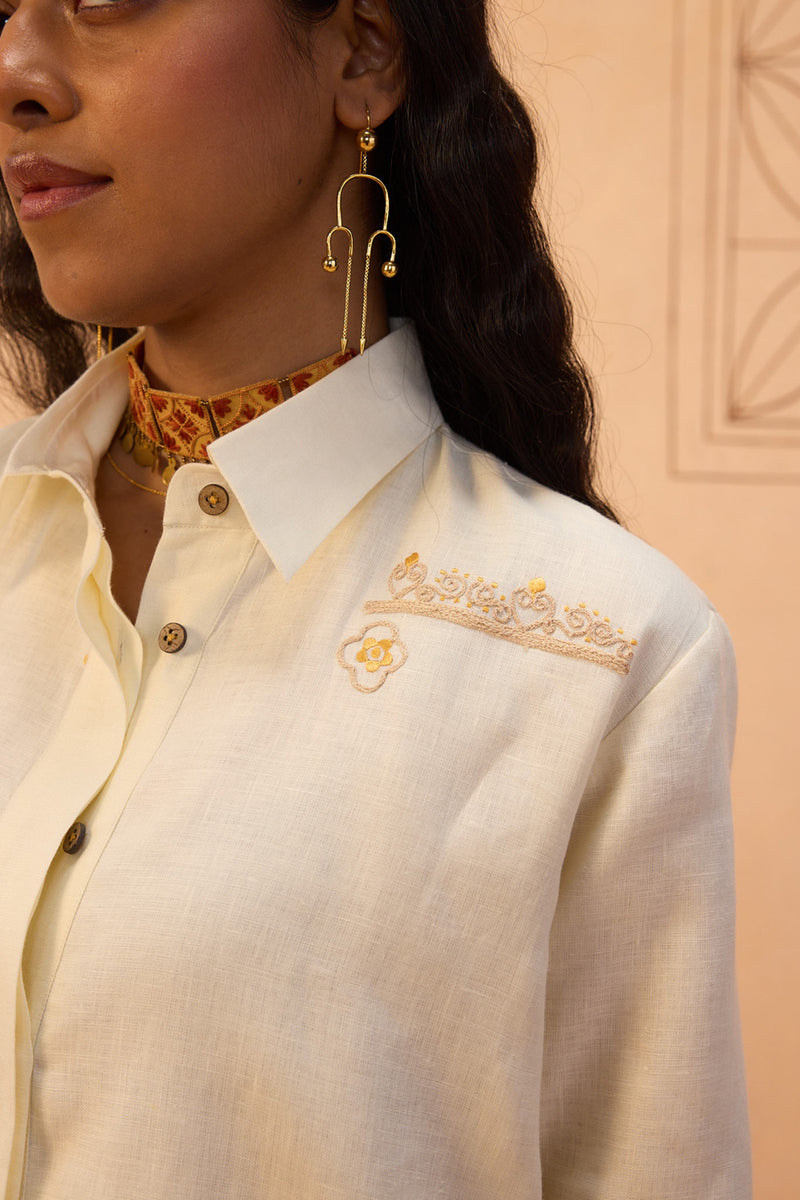 Eternal Linen Kurta linen kurta/kurta set by SUI in off-white for women Worldwide