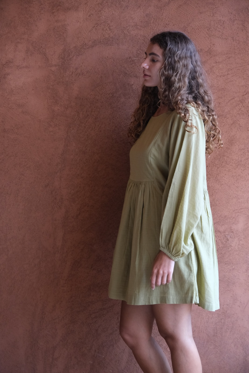Olive Get Away dress cotton by World of Crow in olive color for women Worldwide