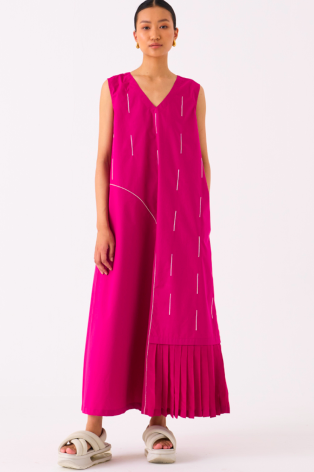 RAINDROP DRESS-FUSCHIA