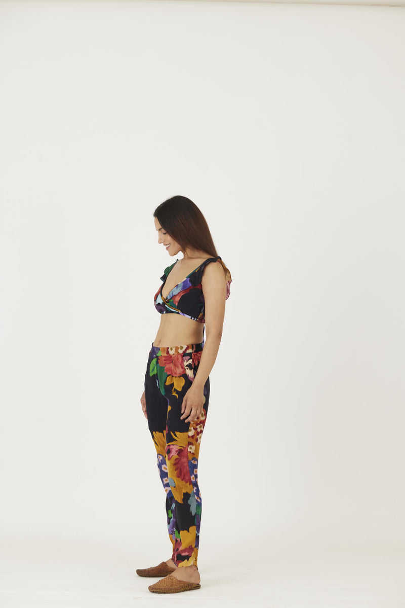 FARAH BLACK BRALETTE & PANTS SET Co-ord Set by Yam in black color for women Worldwide