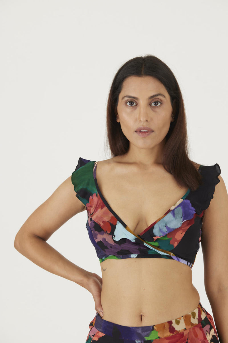 FARAH BLACK BRALETTE & PANTS SET Co-ord Set by Yam in black color for women Worldwide
