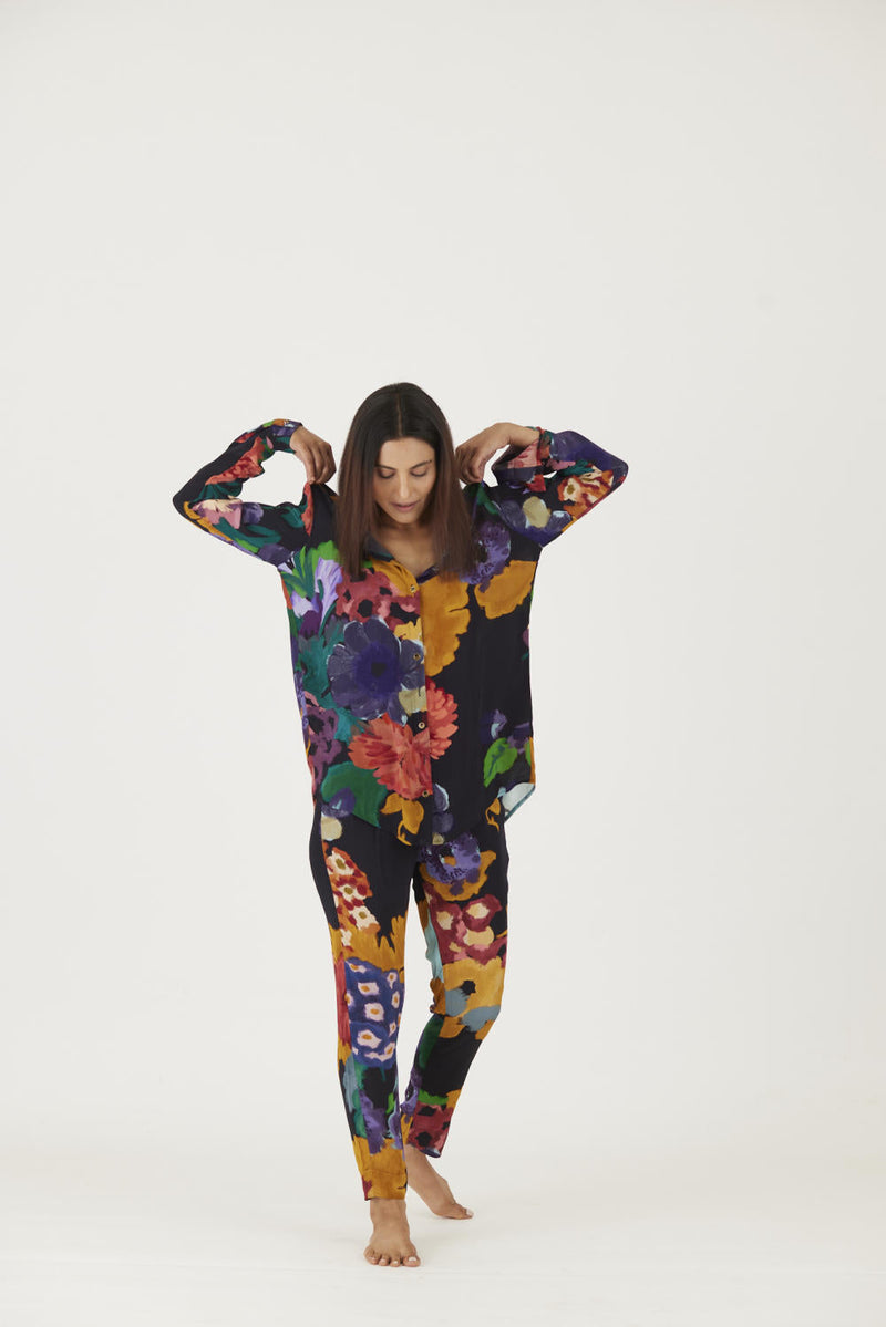 FARAH BLACK CO-ORD SET Co-ord Set by Yam in black color for women Worldwide