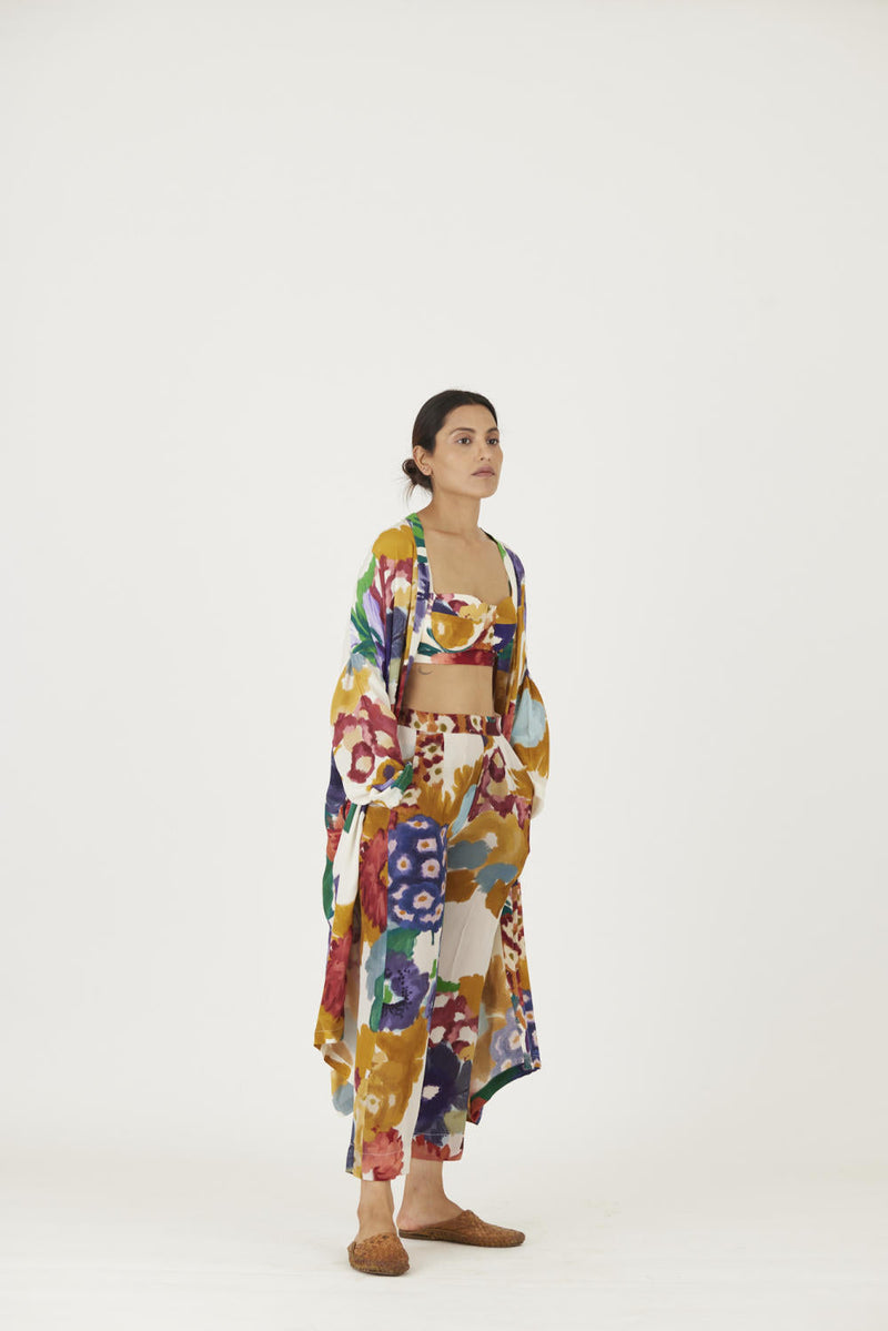 FARAH WHITE 3 pcs SET mul Co-ord Set by Yam in multi color for women Worldwide