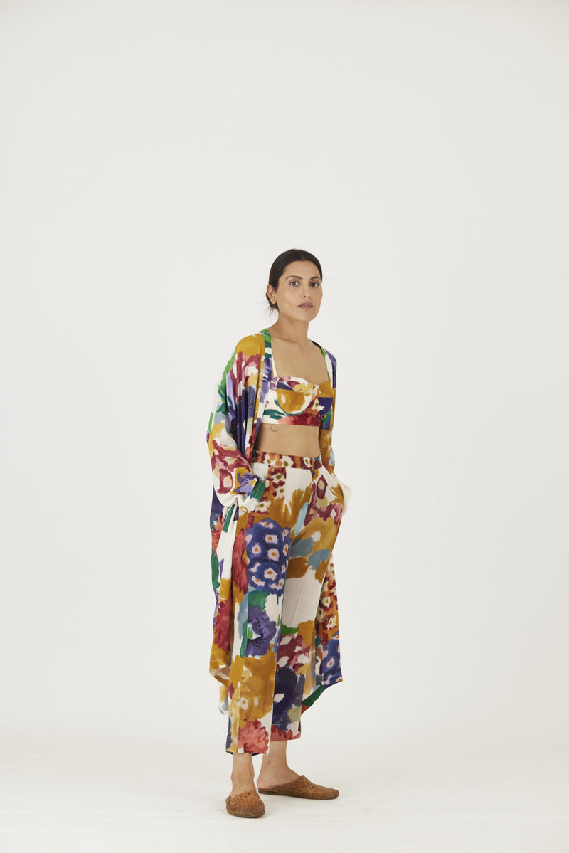 FARAH WHITE 3 pcs SET mul Co-ord Set by Yam in multi color for women Worldwide