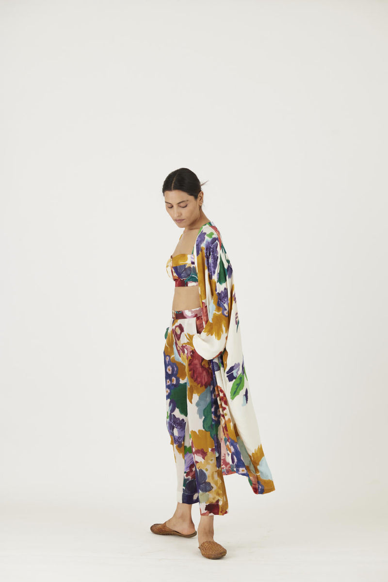 FARAH WHITE 3 pcs SET mul Co-ord Set by Yam in multi color for women Worldwide