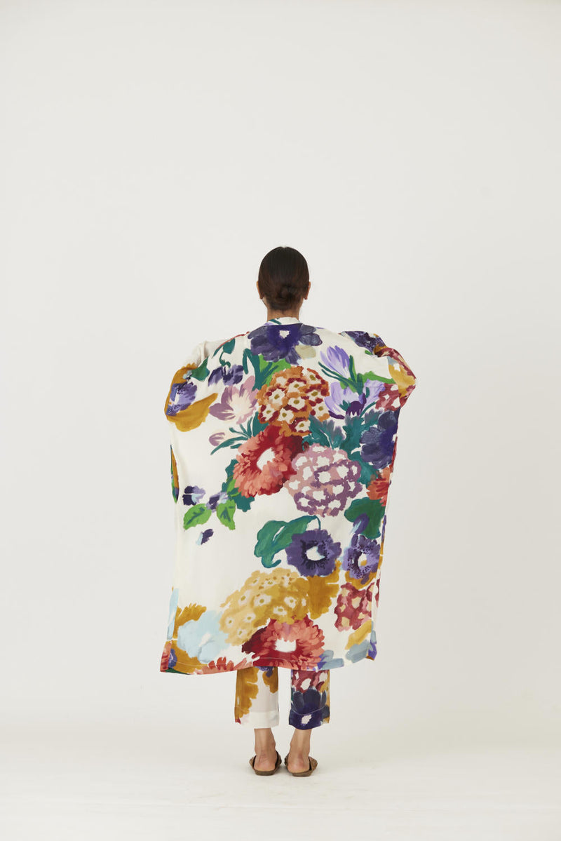 FARAH WHITE 3 pcs SET mul Co-ord Set by Yam in multi color for women Worldwide