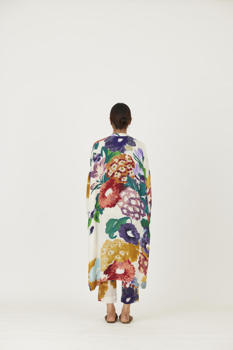 FARAH WHITE 3 pcs SET mul Co-ord Set by Yam in multi color for women Worldwide